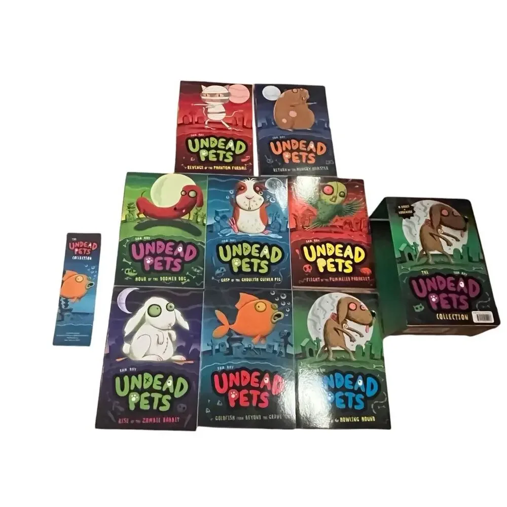 BRAND NEW THE UNDEAD PETS Collection book Set 1-8 W/ Box & Bookmark Pb
